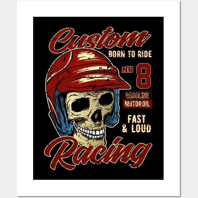 Custom Racing Skull Wall Art by RockabillyM